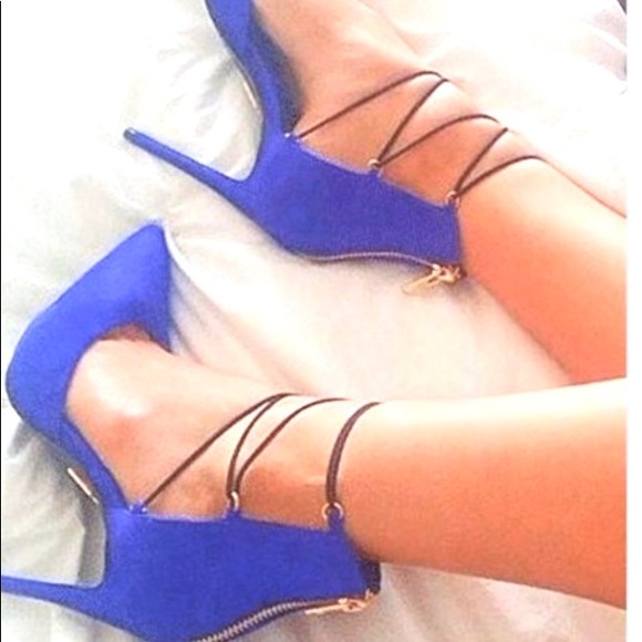 LUSTFORLIFE KissMe Strappy Suede Stiletto Heels - Picture 2 of 10